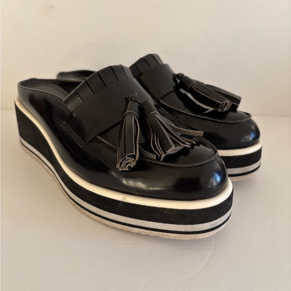 Jeffrey Campbell Belamy platform slip on tassel loafer mules women size 9 - Picture 2 of 12